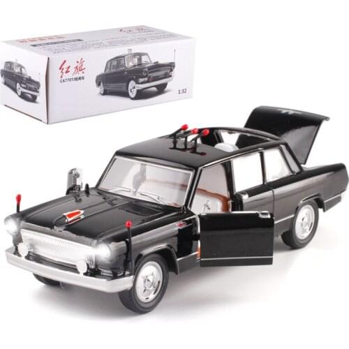 Collectible 1:32 Die Cast Hongqi Red Flag Parade Vehicle Car Models Electric Alloy Cars With Soung Light gld3 Toys for Children