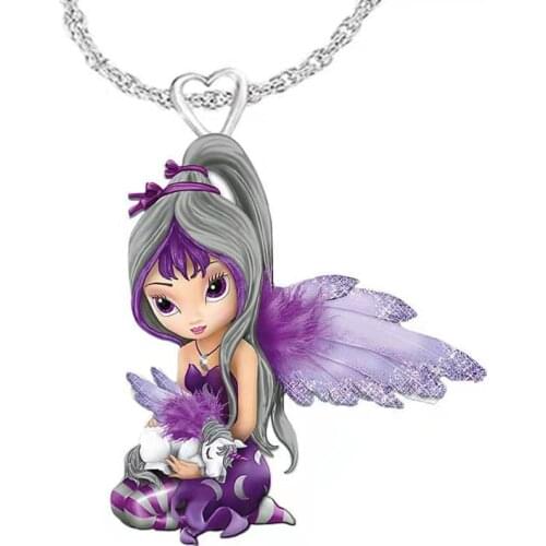 Resin Purple Horse Necklace Fashion Necklace Lovely Princess Fairy Tale Necklace Fashion Accessories Wedding Anniversary Gift