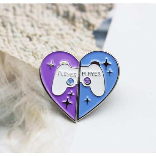 Cartoon cute game console handle love suit brooch custom alloy badge pin clothes bag accessories couple jewelry gift For friends
