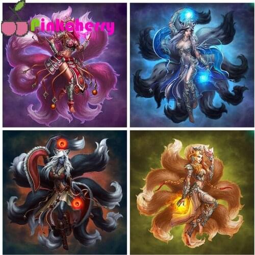 Cartoon Nine Tailed Fox 5D DIY Diamond Painting diamond stitch Full Drill mosiac fairy Diamond Embroidery gift k1600