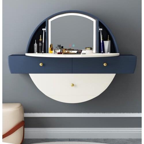 Wall-mounted dressing table ultra-thin Nordic small apartment net red modern minimalist bedroom hanging dressing table storage