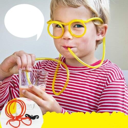 New Funny Soft Drinking Straw Eye Glasses Novelty Toy Party Birthday Gift Child Adult DIY Straws Bar Accessories plastic Straw