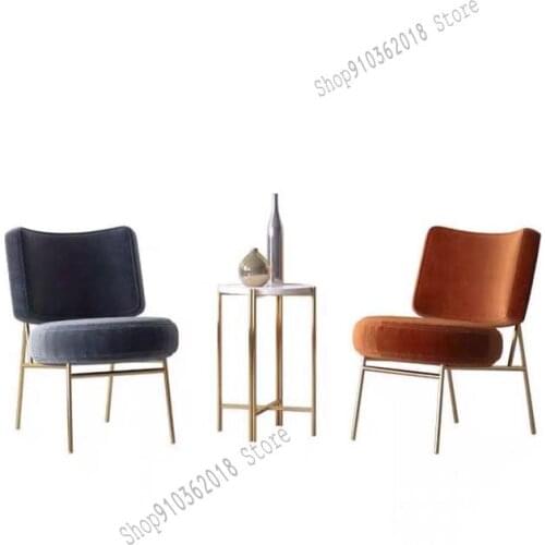 Custom Nordic Light Luxury Sofa Chair Single Sofa Iron Art Net Red Chair Creative Simple Postmodern Bedroom Living Room Lounge C