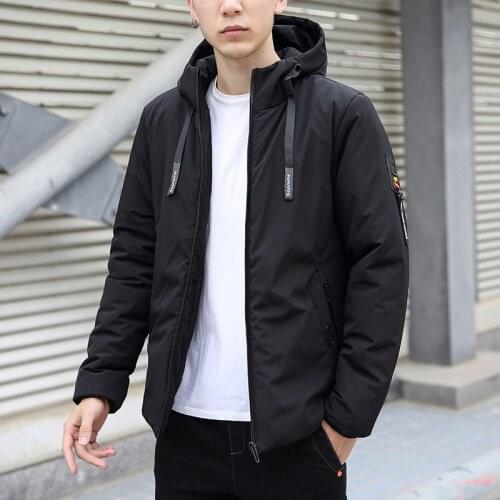 Autumn Fashion Loose Mid-length Hooded Cotton Coat Jacket Winter Mens Tooling Style Handsome Jacket Thick Warm Male Jacket