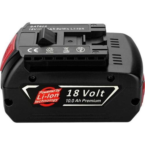 18V 10.0Ah BAT609 Rechargeable Li-ion Battery Replacement for Bosch Cordless Power Tools BAT610 BAT609G BAT618 BAT618G BAT620