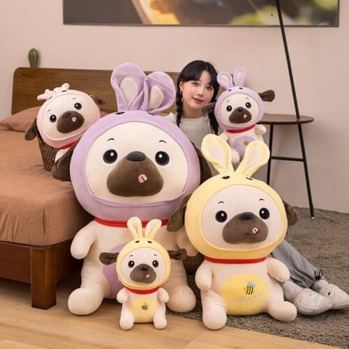 35-90cm Cartoon Dog Turn to Rabbit Plush Dolls Lovely Big Size Dog Pillow Stuffed Soft Toys for Children Kids Birthday Gifts