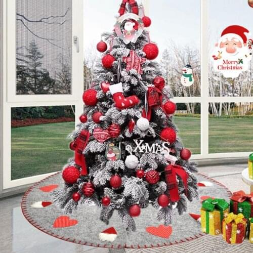 Christmas Tree Skirt Christmas Faceless Old Man Love Heart Tree Skirt Apron Christmas Holiday Party Decorations