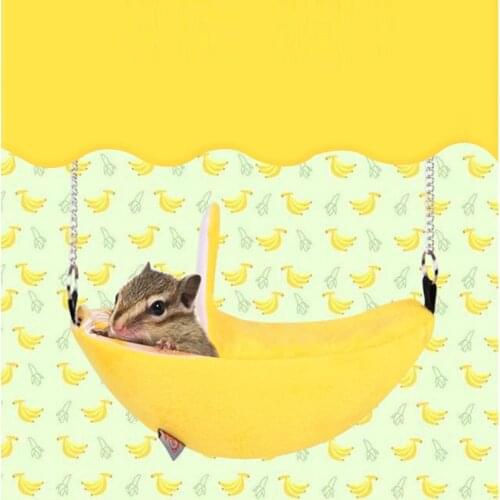 Cute Hamster Nest Cotton Small Pets Warm Nest Hanging Swing Bed Banana Bedroom Moon Boat Cabin 20*6.5cm Universal Hamster Nest