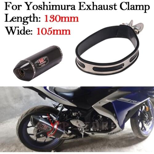 Slin on Motorcycle Yoshimura Exhaust Pipe Fixture Quadrilateral Escape Muffler Tube Clamp Stainless Steel Retainer Ring Hanger