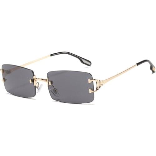 Hot new style rimless sunglasses women personality explosion style square fashion sunglasses small frame men women glasses UV400