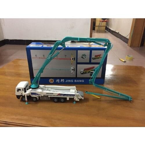 Construction Vehicle Concrete Pump Truck White/Blue 1:50 Die-Cast Metal Model