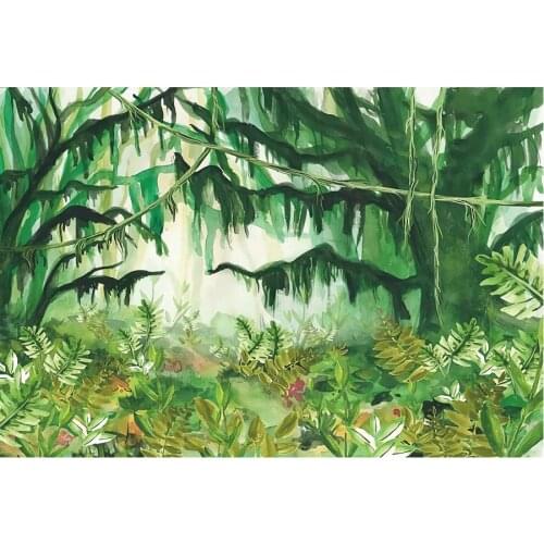 Tropical Forest Scenery Photography Background Holiday Celebration Party Decor Photo Booth Studio Prop