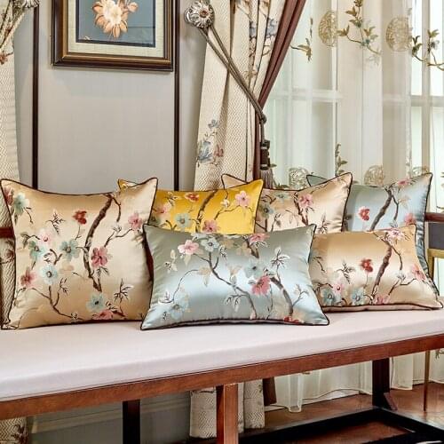 Vintage Embroidery Pillow Case European Retro Floral Art Cushion Cover Ethnic National Style Flower Embroidered Throw Pillows
