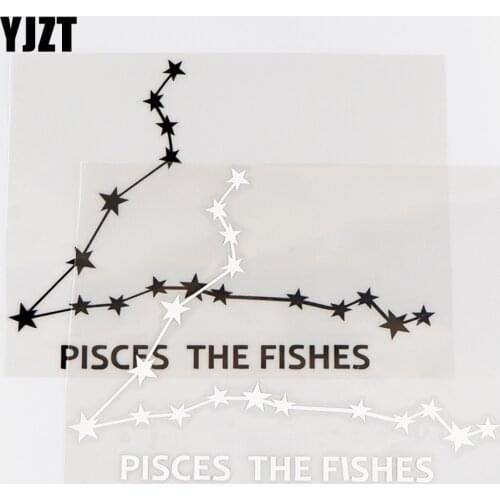 YJZT 15×11CM The Zodiac Sign Pisces Personality Vinyl Decal Art Decoe Car Stickers Black / Silver 10A-0413