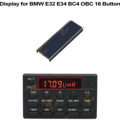 LCD Display Screen for BMW E32 E34 BC4 OBC 16 Buttons 65818351055