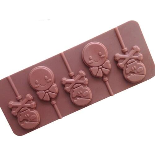 1PCS Food Grade Silicone Material, Skull Shape For Chocolate Lollipop Mold, Cake Tools, Cookie , Jelly, Ice Mold D688