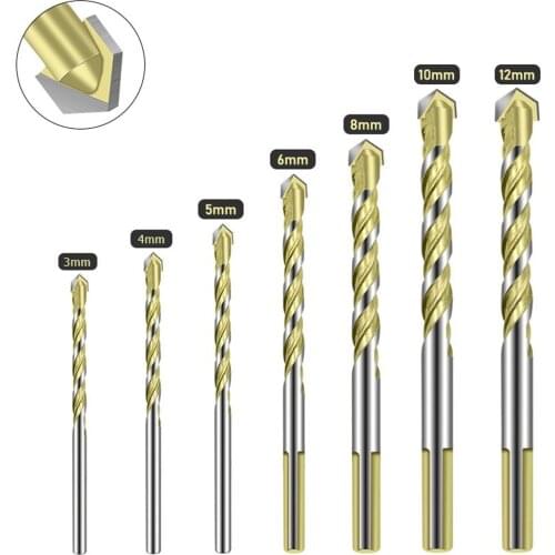 7PCS 3-12mm Drill Multifunctional Drill Ceramic Concrete Glass Punching Hole Working Set Alloy Bit Tool Kit
