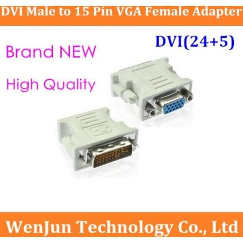 DHL/EMS Free Shipping NEW DVI to VGA Adapter DVI 24+5 Male Convert to 15 Pin VGA Female Adapter Converter for PC HDTV