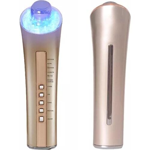6 in 1 Ultrasonic Spa Photon Face Care Beauty Machine Pores Clean Anti-Acne Collagen Stimulated Skin Firm Whiten Anti-Age Device