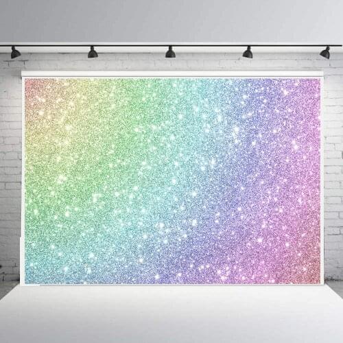 Unicorn shiny multi-colored background of sequins bokeh Photography backdrops baby shower birthday party poster vinyl B-837