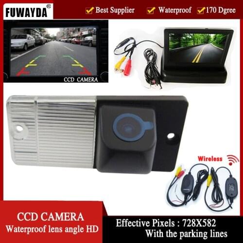 FUWAYDA Wireless Color CCD Car Rear View Camera for KIA SORENTO SPORTAGE,with 4.3 Inch foldable LCD TFT Monitor