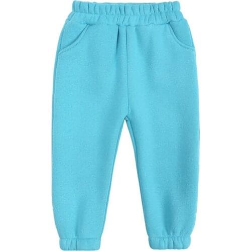 Casual Warm Kids Long Pants Solid Color Children Trousers Boys Girls Pants Loose Style Kids Clothes