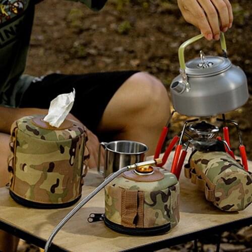 Outdoor Camping Gas Tank Case Fuel Anti-Fall Gasoline Canister Protective Cover Air Bottle Wrap Sleeve Camping Picnic Accessorie