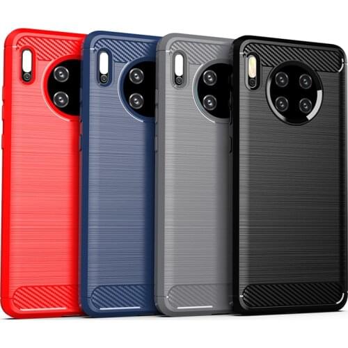 Carbon Fiber Cover Shockproof Phone Case For Huawei Mate 40 20 10 9 30 Pro P40 E P30 P20 P10 lite Plus MATE20 20Lite Bumper