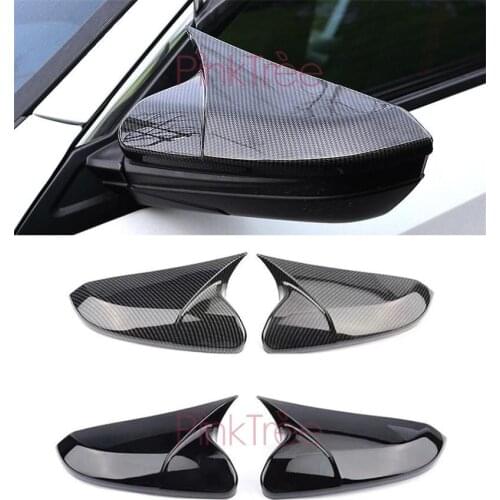 Carbon Fiber Color Rear Chrome Side Door Mirror Cover For Honda Civic 2016 2017 2018 Car Styling Tuning Accessory