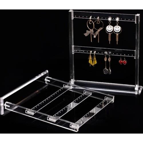 Earring Jewelry Display Stand Acrylic 2/3 Layer Stud Earring Storage Organizer Showing Holder Transparent Stud Jewelry Display
