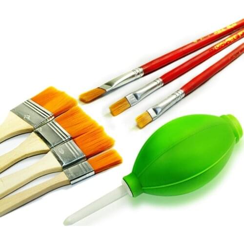 FEORLO Mobile phone computer keyboard cleaning soft brush BGA Solder Flux Paste Brush With Wooden Handle Reballing Tool