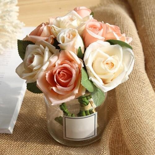 1Pc Artificial Rose Flower Photograph Prop Wedding Party Home Office Table Decor Sweet Wedding Party Decor Bridal Flowers