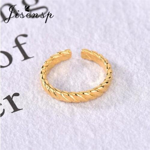 Jisensp Simple Creative Engagement Ring Adjustable Geometric Spiral Circular Finger Rings for Women Men Everyday Jewelry Gift