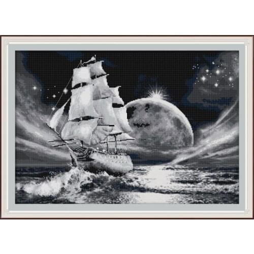 Joy Sunday New Arrival Go on A Long Journey Handicrafts DMC 11&14CT DIY Cross Stitch Sets For Beginner Kids Adults Wall Painting