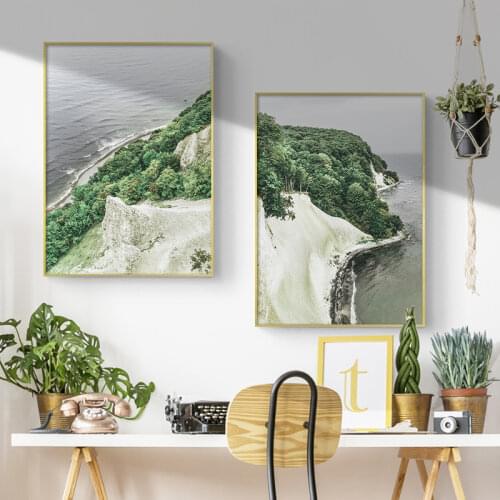Mountain Sea Tree Picture Scandinavian Poster Nordic Style Print Nature Scenery Wall Art Canvas Painting Modern Room Home Decor