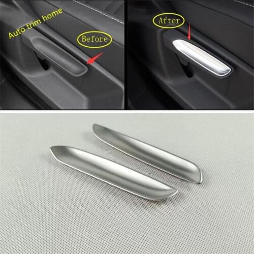 Lapetus Matte Interior Refit Kit Seat Adjustment Handle Sequins Strip Cover Trim Fit For VW Volkswagen Touran 2016 - 2019