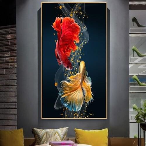 Fish Printed princess Goldfish diy Diamond Cross stitch,5d diamond Embroidery kit Needlework Full drill Koi Home Decor