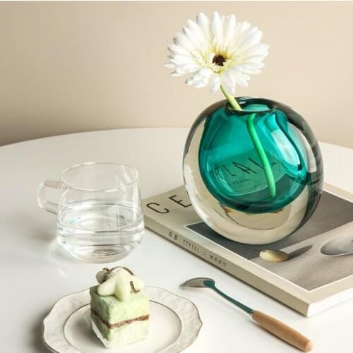 Tabletop Vase for Home Decoration Plastic Europe Nordic Design Vase for Flower Glass Arts Living Room Decoration Flower Vase