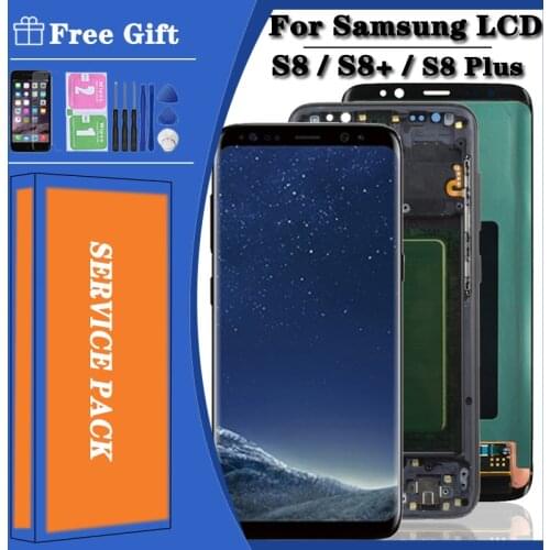 Original S8+ Plus Display For Samsung Galaxy S8 LCD With Frame Super AMOLED For Samsung S8 Plus G950F G955F LCD No Defect