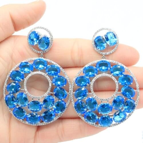 22x10mm Delicate Fine Cut Created Pink Tourmaline Violet Tanzanite CZ For Ladies Wedding Silver Stud Earrings