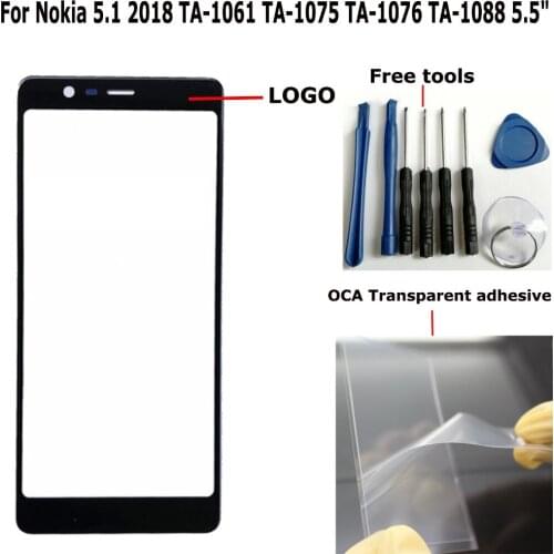 Shyueda 100% New + OCA 5.5" For Nokia 5.1 2018 TA-1061 TA-1075 TA-1076 TA-1088 Outer Front Glass Screen Lens Replacement