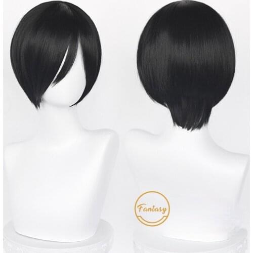 Ada Wong Game Village Cosplay Vampire Madam Biohazard Village Heat Resistant Synthetic Wig Short Black Hair + Free Wig Cap