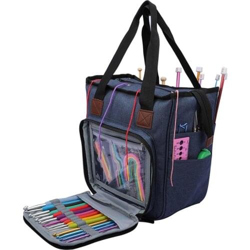 Knitting Stroage Bag Portable Yarn Tote Wool Crochet Storage Bag DIY Portable Organizer Hanging Bags