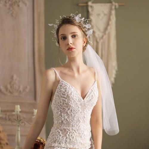 Super Xiansen series photo bridal wreath veil wedding dress accessories photo studio location photo with makeup headdress