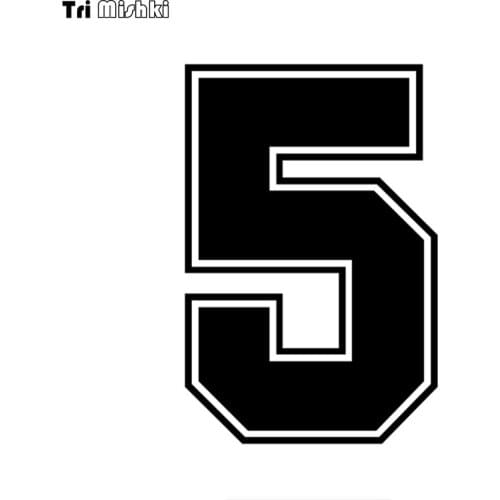 Tri Mishki HZX1182-5# racing number 5 helmet decals car sticker funny Vinyl Decals Motorcycle Accessories Stickers