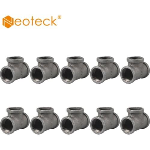 Neoteck 10 Pcs 1/2 "Malleable Cast Iron Threaded Iron Pipe Fitting Tee wrought iron Threaded tee head