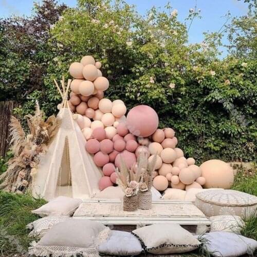 Doubled Dusty Pink Nude Balloon Garland Arch Kit Wedding Decoration Baby Shower Anniversary Engagement Birthday Party Supplies