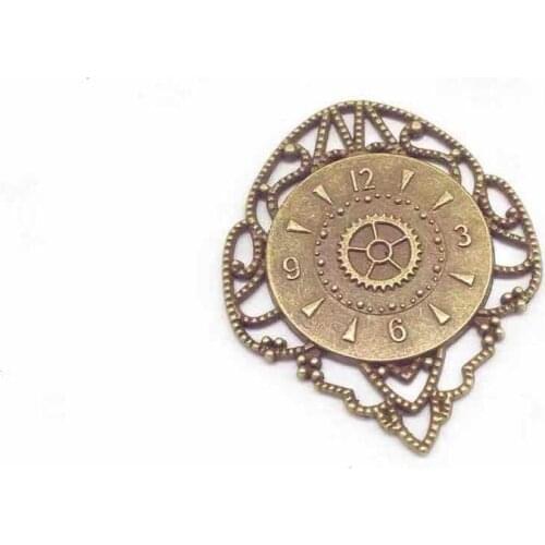 Vintage 2 pcs Gear clock charms alloy gear clock Pendants fit DIY handmade necklace earring bracelet charms Jewelry Making