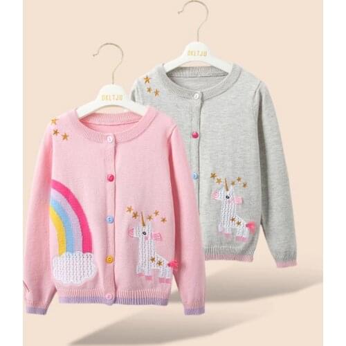 Girls Knit Jacket Fashion Baby Girl Cardigan Sweater Spring Thin Sweaters For Girls Kids Beading Knitted Cardigan Sweaters 2-8 Y