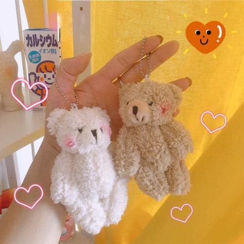 W&G Cute Blush Bear Pendant Female Ins Tide Japanese Kawaii Plush Doll Bag Ornaments Creative School Bag Key Decoration